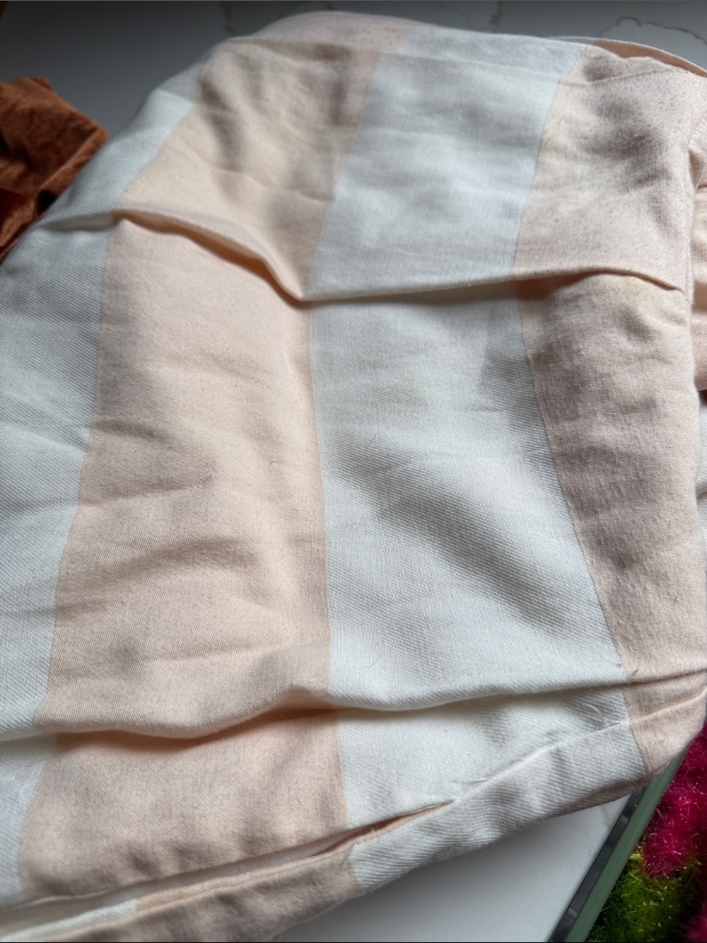 Gap AlineStriped Peach & White Summer Dress pockets